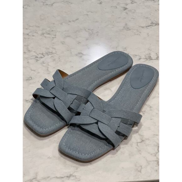 Universal Thread Women’s Memory‎ Foam Edna Denim Slip On Sandal Size 9.5 Blue - Picture 4 of 7